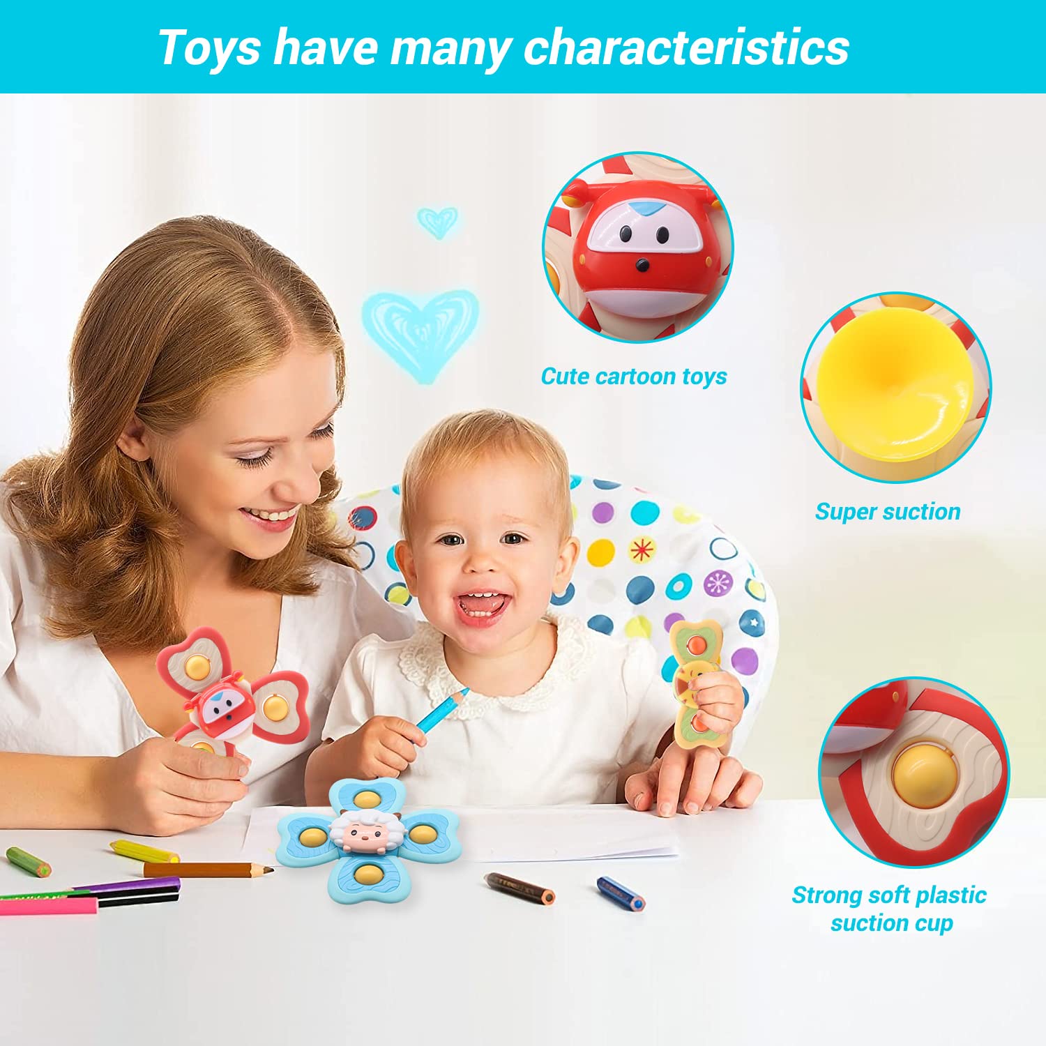 PATPAT Sensory Learning Toys for Toddlers 1-3, Baby 6-12-18 Months Suction Cup Toy,Baby Bathtub Bath Toys, Birthday Gifts for Boys and Girls Baby Distraction Toys Gift Toy (Lucky Edition) PATPAT Sensory Learning Toys for Toddlers 1-3, Baby 6-12-18 Months Suction Cup Toy,Baby Bathtub Bath Toys, Birthday Gifts for Boys and Girls Baby Distraction Toys Gift Toy (Lucky Edition)